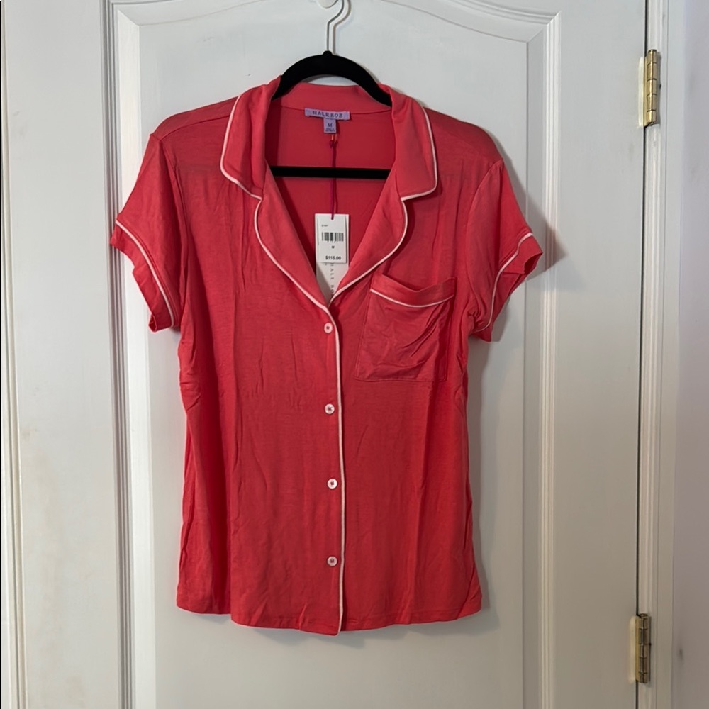 Women's Red Button-Up Top